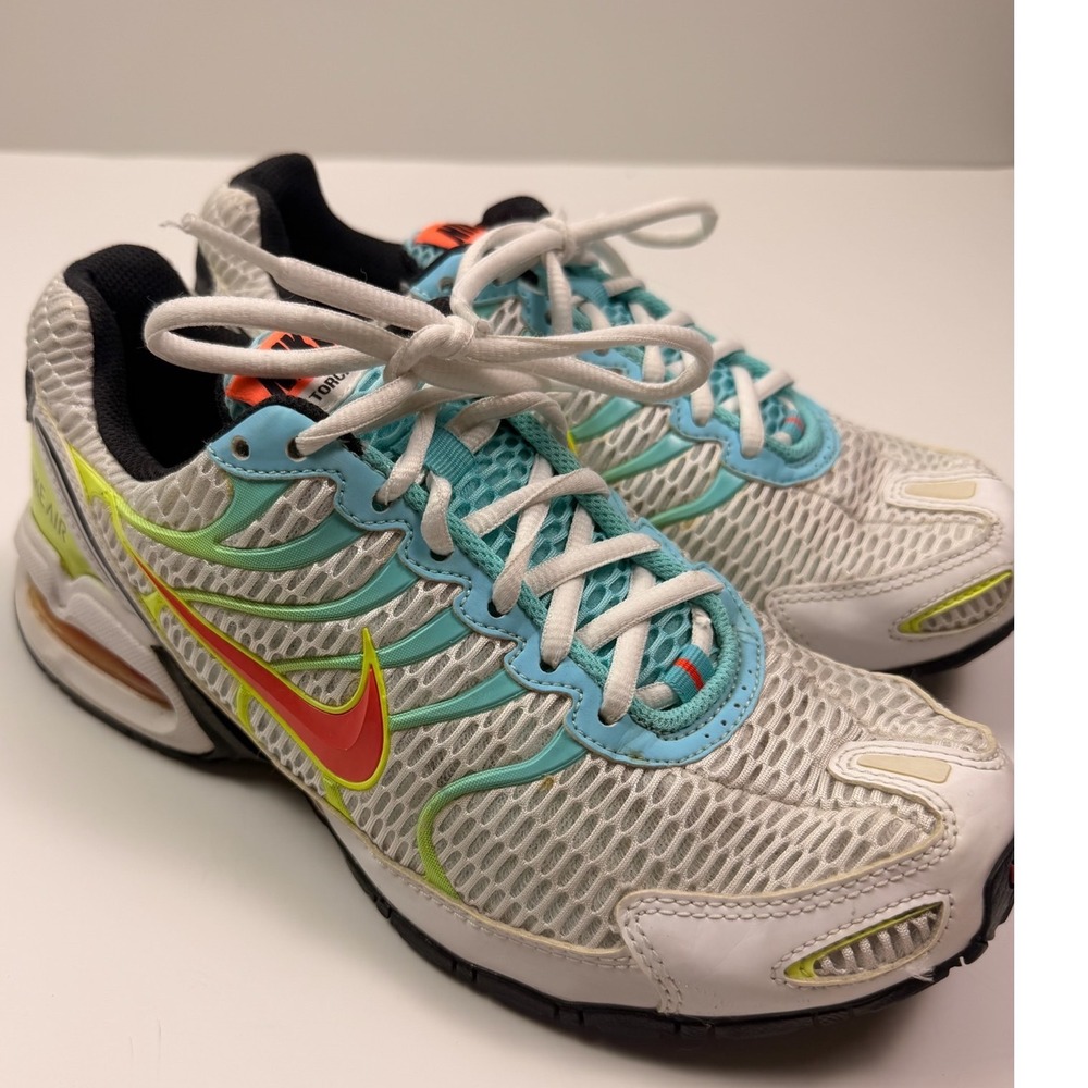 Nike Air Torch 4 White Chlorine Blue Bright Mango Running Walking Shoes